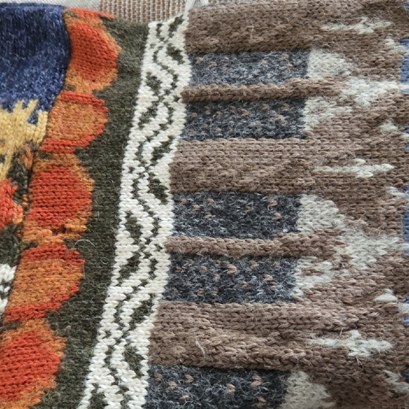 Vintage Women's Multicolor Wool Cotton Patterned Sweater Cottagecore Warm size M - Picture 12 of 14